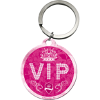 Metalowy okrągły brelok na klucze VIP Pink