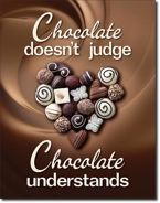 Metalowy plakat reklamowy blacha tin sign USA Chocolate Understands