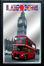 Plakat na lustrze 20x30 cm Londyński autobus