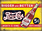 Więcej i lepiej Pepsi -Cola Metalowy plakat jumbo 70x50 cm blacha tin sign