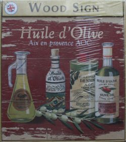 Drewniany plakat reklamowy 30x30 cm Rodzaje oliwy