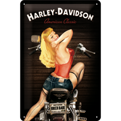 Metalowy plakat 20x30 szyld blacha tin signs Dziewczyna Harley Davidson American Classic